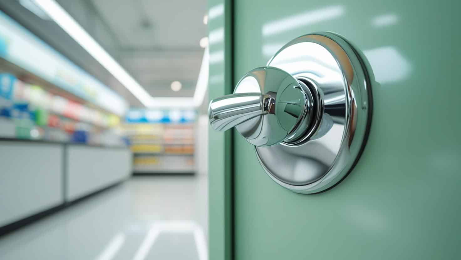 コンビニ店内のトイレのドア